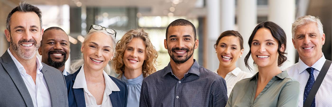 group of smiling professionals